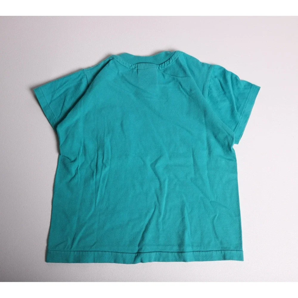 Vintage Disney Store Winnie the Pooh Pocket T-Shirt Teal Kids Small 6-8 Balloon